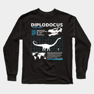 Diplodocus Fact Sheet Long Sleeve T-Shirt